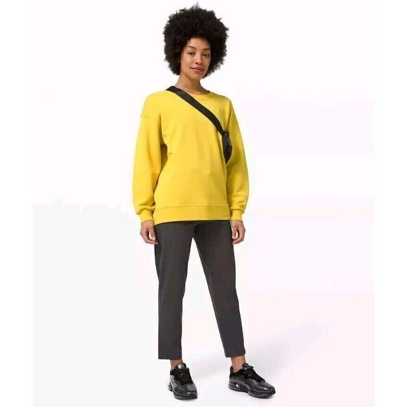 Lululemon Perfectly Oversized Crew 4 Soleil Sweatshirt Yellow Cotton Terry - Picture 1 of 9